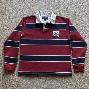 VTG 90’s Y2K Abercrombie & Fitch Striped Heavy Weight Cotton L/S Rugby Shirt L
